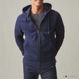 American Giant Men's Navy Blue Zip-Up Hoodie